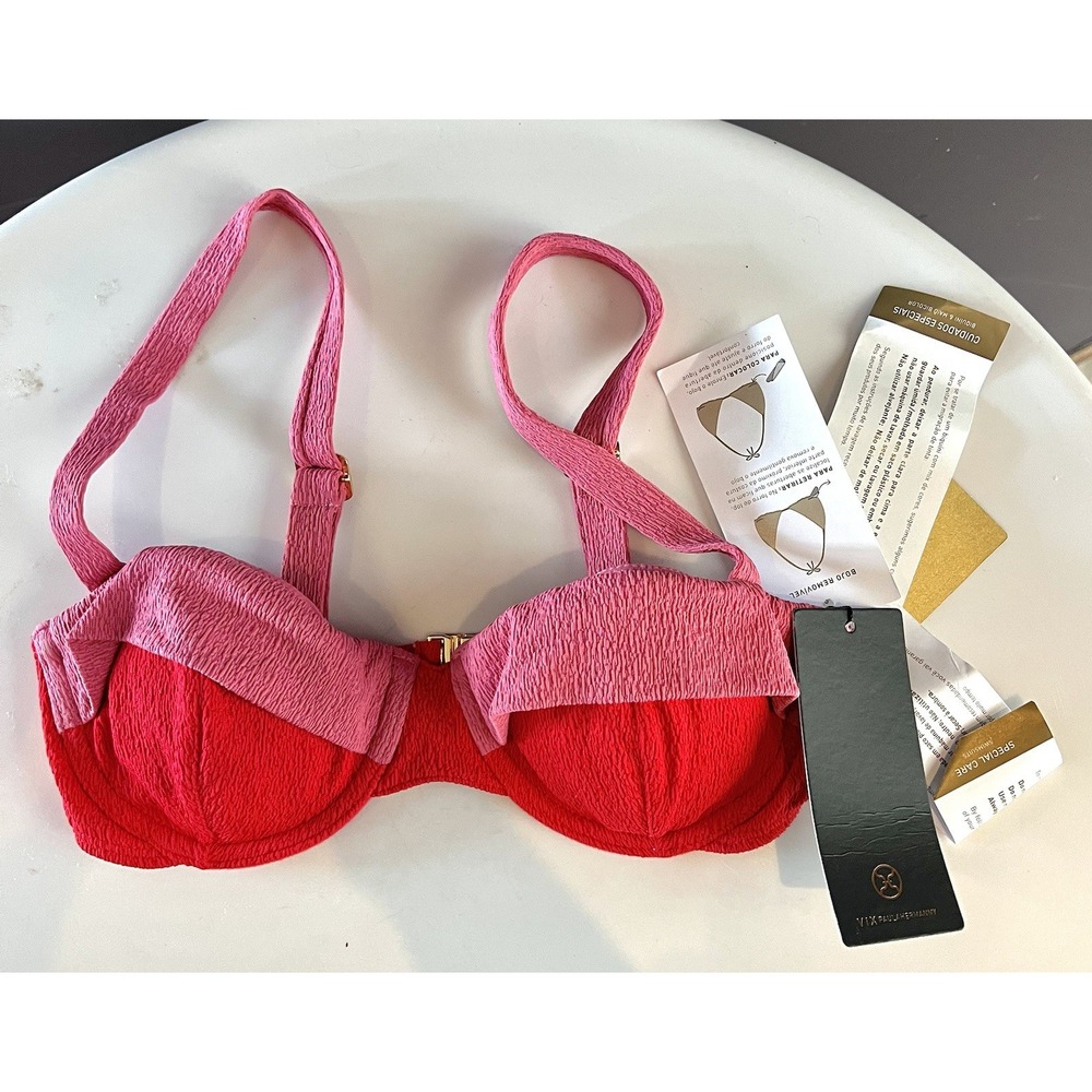 Vix By Paula Hermanny Pink Bikini Top NWT $168 Size Small
